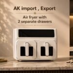قلاية هوائية بدون زيت مزدوجة 2 درج AK import بقدرة 2700 واط – بمروحتي توزيع مستقلة ونوافذ رؤية شفافة